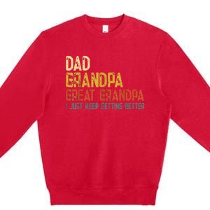 Father's day Dad Grandpa Great Grandpa Premium Crewneck Sweatshirt