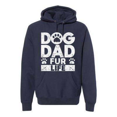 Funny Dog Dad Fur Life Dogs Lover Daddy Fathers Day Animal Lovers Premium Hoodie