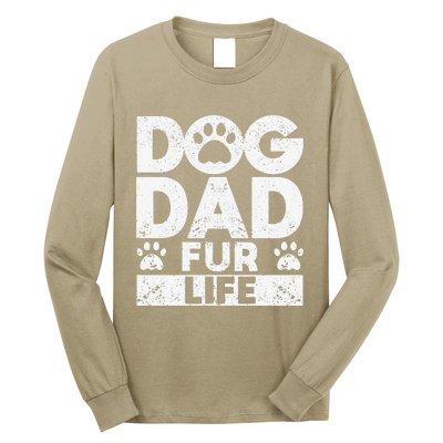 Funny Dog Dad Fur Life Dogs Lover Daddy Fathers Day Animal Lovers Long Sleeve Shirt