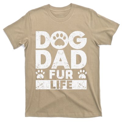 Funny Dog Dad Fur Life Dogs Lover Daddy Fathers Day Animal Lovers T-Shirt