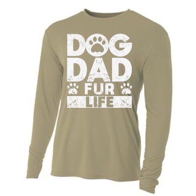 Funny Dog Dad Fur Life Dogs Lover Daddy Fathers Day Animal Lovers Cooling Performance Long Sleeve Crew