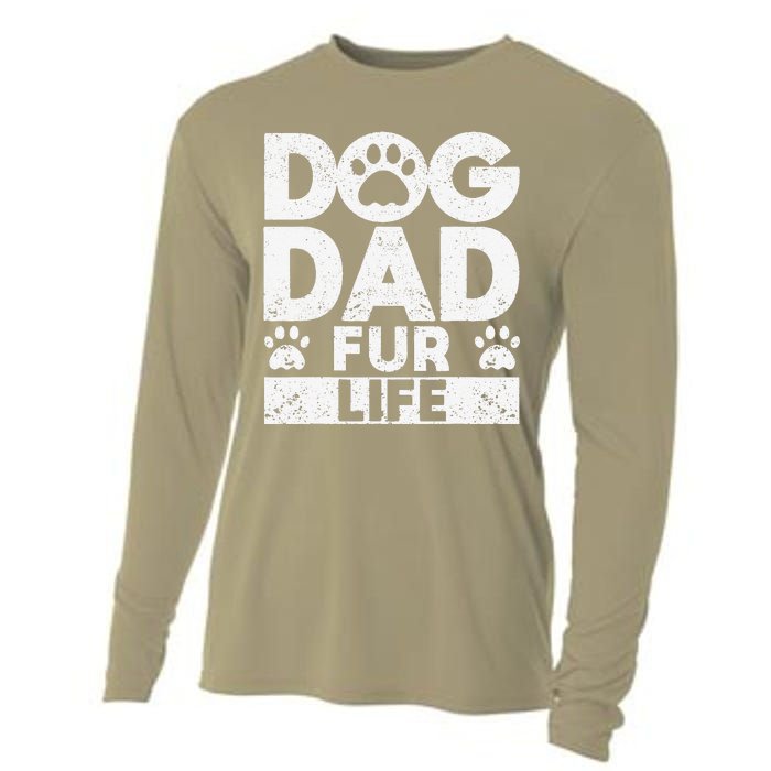 Funny Dog Dad Fur Life Dogs Lover Daddy Fathers Day Animal Lovers Cooling Performance Long Sleeve Crew