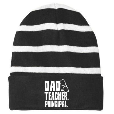 Father's Day Dad Teacher Principal Homeschool Homeschooling Gift Striped Beanie with Solid Band