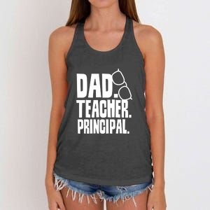 Father's Day Dad Teacher Principal Homeschool Homeschooling Gift Women's Knotted Racerback Tank