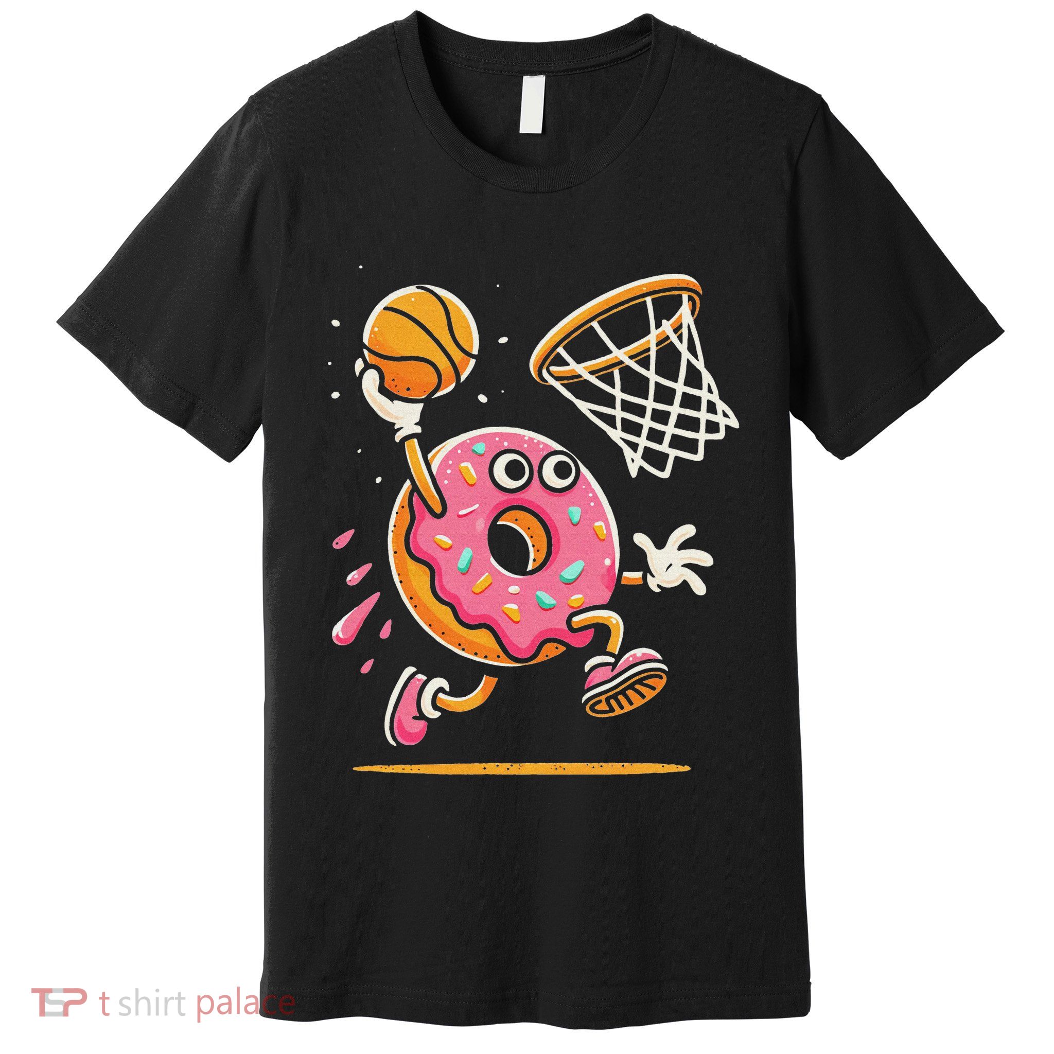 Funny Donut Dunking Basketball Food Champ Sports Donut Premium T-Shirt