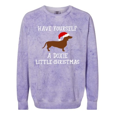 Funny Dachshund Doxie Wiener Dog Christmas Gift Colorblast Crewneck Sweatshirt