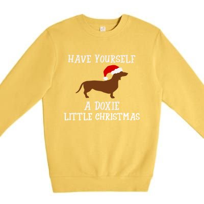 Funny Dachshund Doxie Wiener Dog Christmas Gift Premium Crewneck Sweatshirt