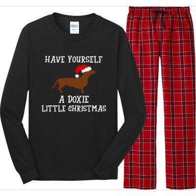 Funny Dachshund Doxie Wiener Dog Christmas Gift Long Sleeve Pajama Set