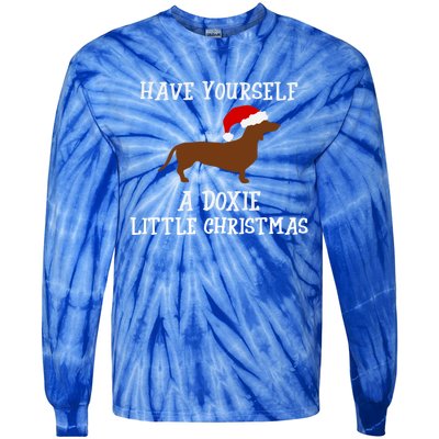 Funny Dachshund Doxie Wiener Dog Christmas Gift Tie-Dye Long Sleeve Shirt