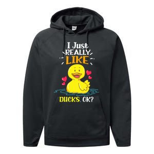 Funny Duck Ducks Rubber Gift Performance Fleece Hoodie