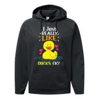 Funny Duck Ducks Rubber Gift Performance Fleece Hoodie