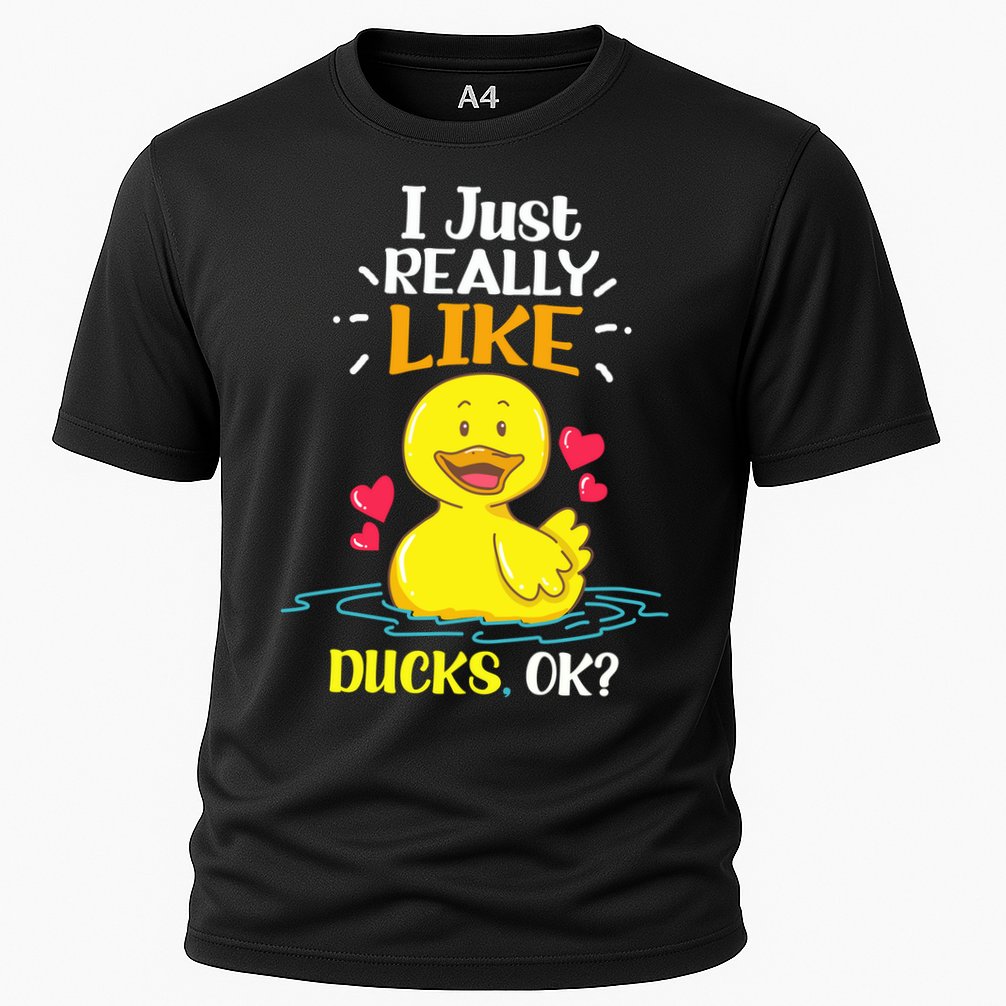 Funny Duck Ducks Rubber Gift Cooling Performance Crew T-Shirt