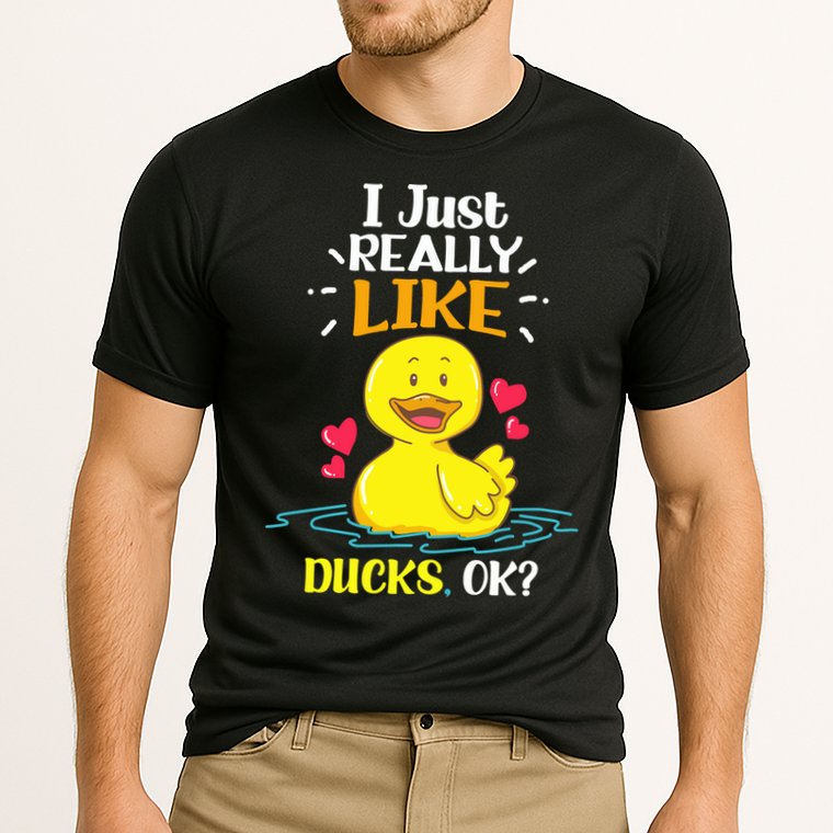 Funny Duck Ducks Rubber Gift Cooling Performance Crew T-Shirt