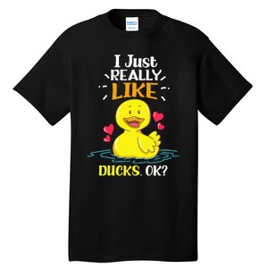 Funny Duck Ducks Rubber Gift Tall T-Shirt