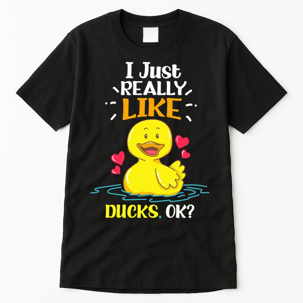 Funny Duck Ducks Rubber Gift Tall T-Shirt