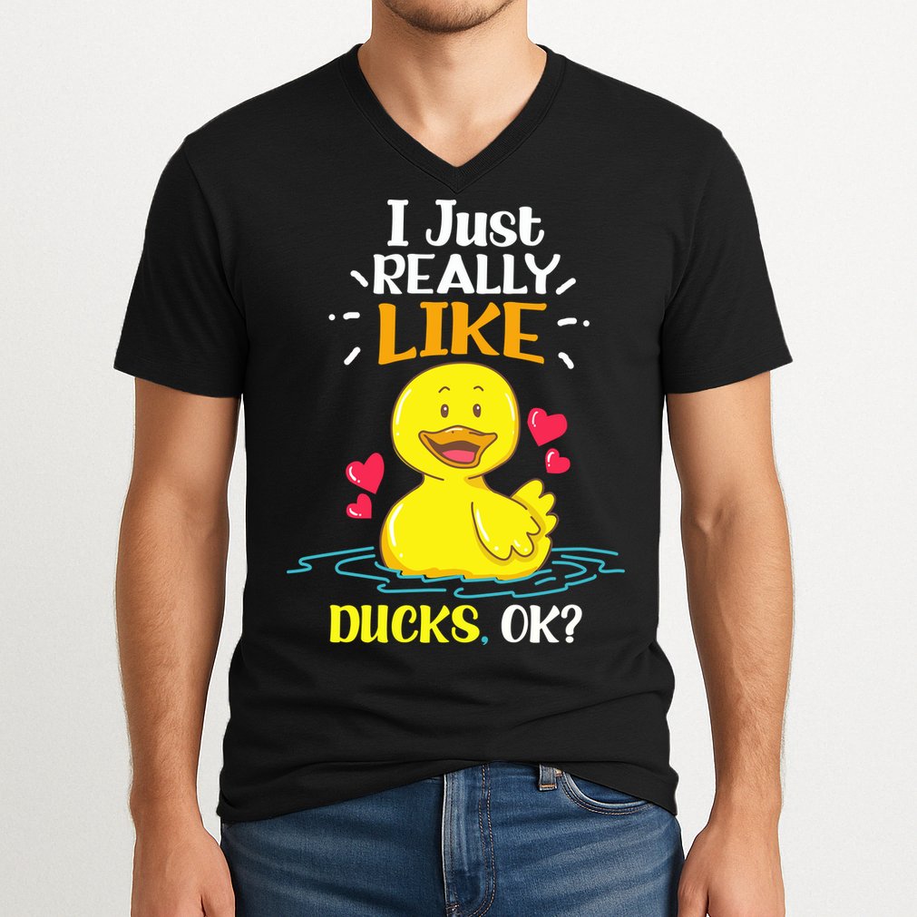 Funny Duck Ducks Rubber Gift V-Neck T-Shirt