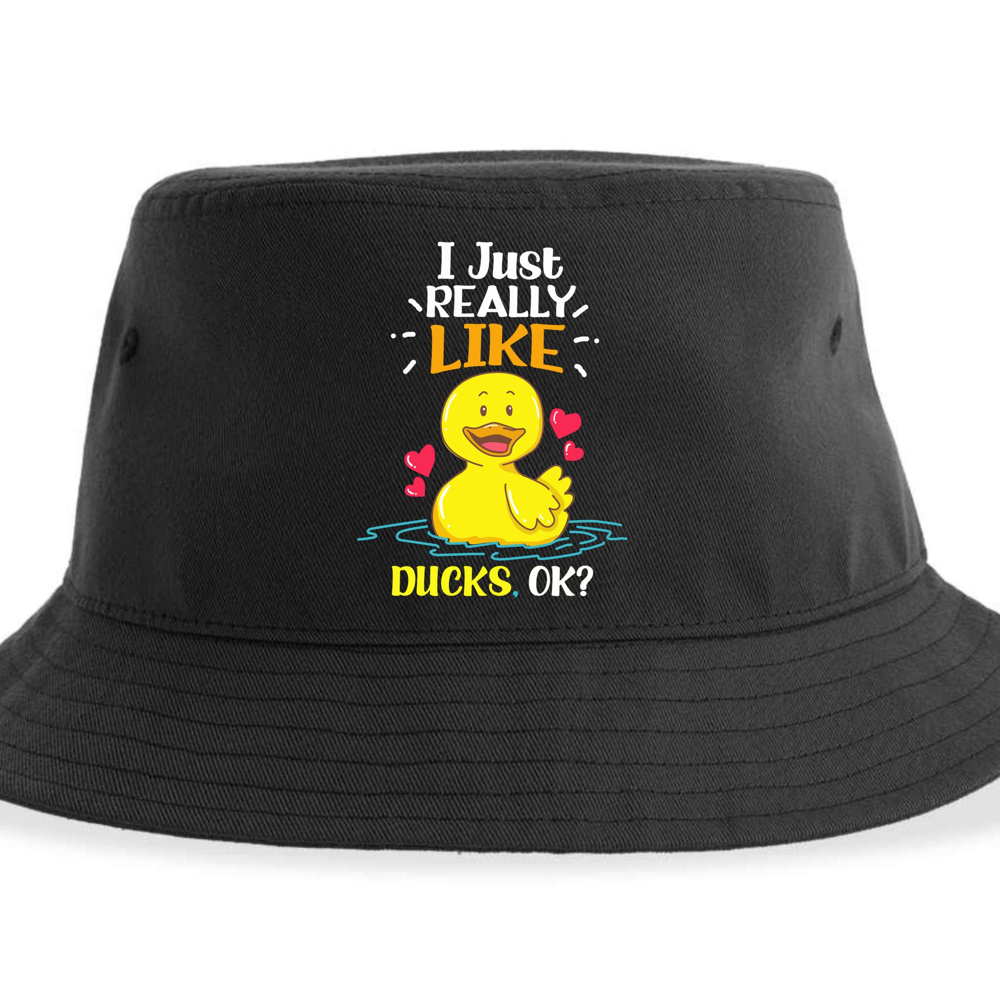 Funny Duck Ducks Rubber Gift Sustainable Bucket Hat
