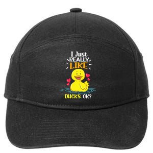 Funny Duck Ducks Rubber Gift 7-Panel Snapback Hat