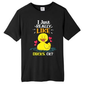 Funny Duck Ducks Rubber Gift Tall Fusion ChromaSoft Performance T-Shirt