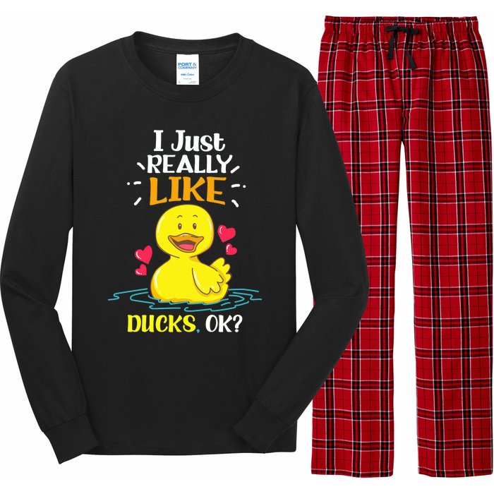 Funny Duck Ducks Rubber Gift Long Sleeve Pajama Set