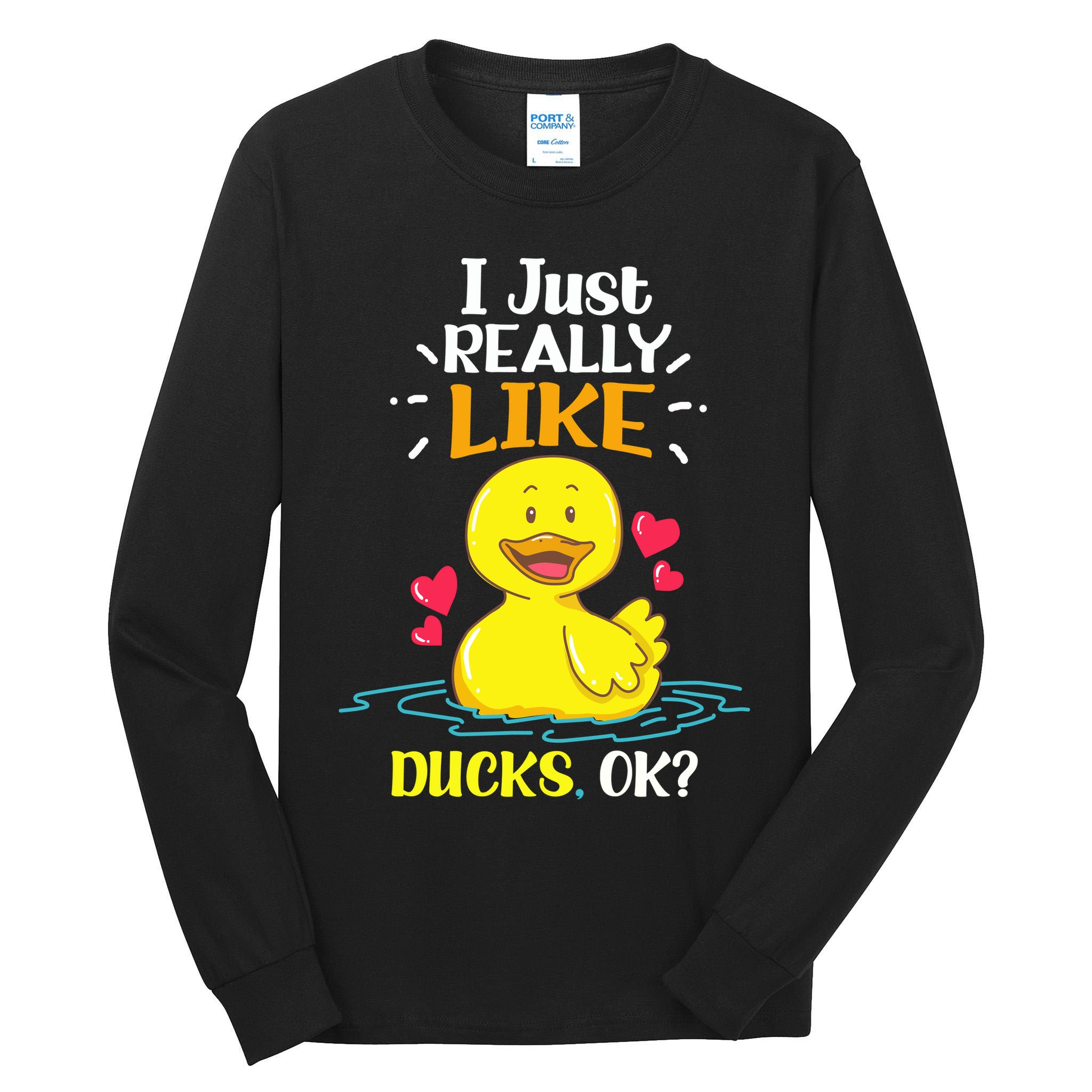 Funny Duck Ducks Rubber Gift Tall Long Sleeve T-Shirt