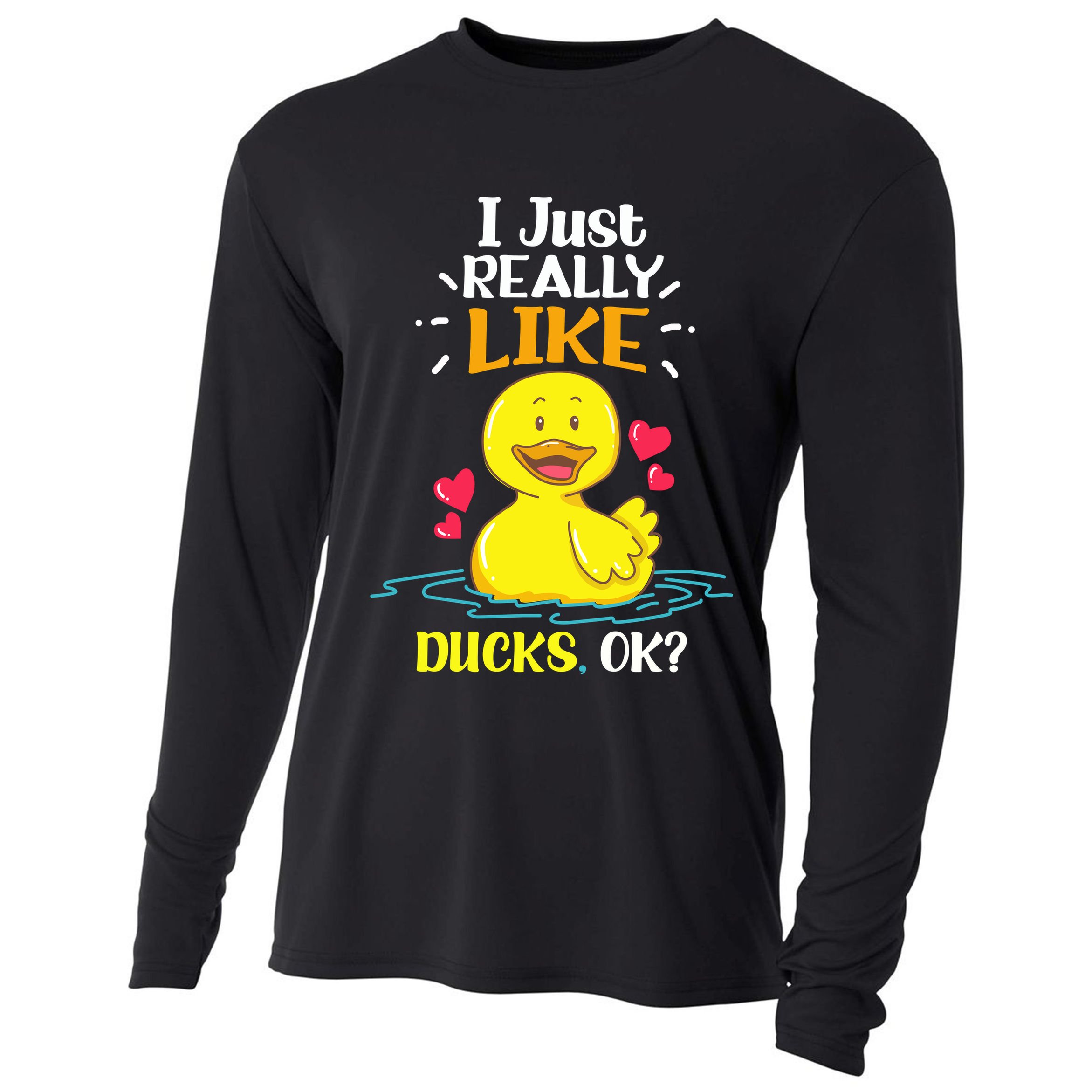 Funny Duck Ducks Rubber Gift Cooling Performance Long Sleeve Crew