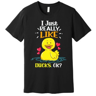 Funny Duck Ducks Rubber Gift Premium T-Shirt