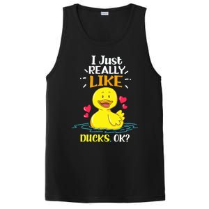 Funny Duck Ducks Rubber Gift PosiCharge Competitor Tank