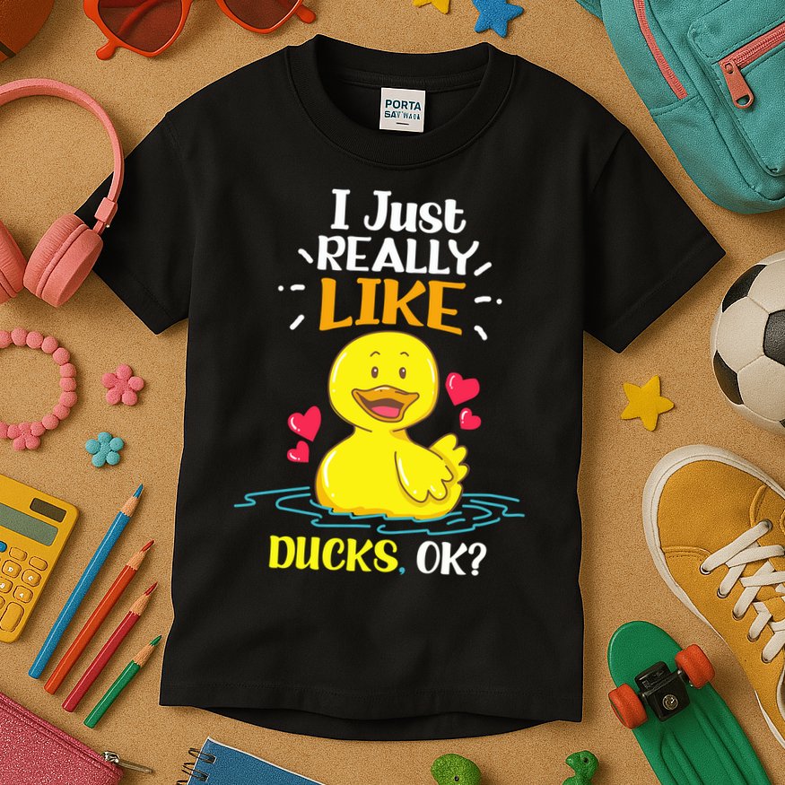 Funny Duck Ducks Rubber Gift Kids T-Shirt