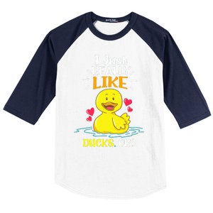 Funny Duck Ducks Rubber Gift Baseball Sleeve Shirt