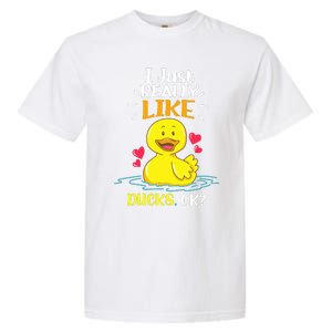 Funny Duck Ducks Rubber Gift Garment-Dyed Heavyweight T-Shirt