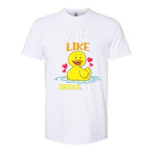 Funny Duck Ducks Rubber Gift Softstyle CVC T-Shirt