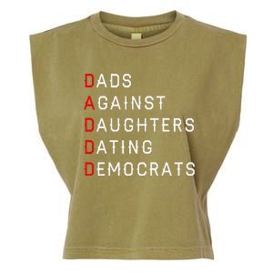 Funny Daddd Dads Against Daughters Dating Democrats Garment-Dyed Women's Muscle Tee