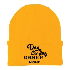 Fathers Day Dad By Day Gamer By Night Knit Cap Winter Beanie