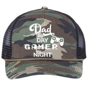 Fathers Day Dad By Day Gamer By Night Retro Rope Trucker Hat Cap