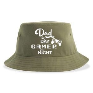 Fathers Day Dad By Day Gamer By Night Sustainable Bucket Hat