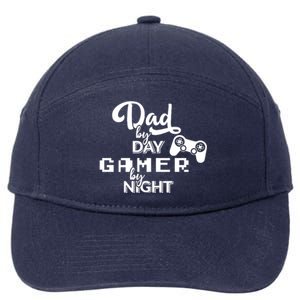 Fathers Day Dad By Day Gamer By Night 7-Panel Snapback Hat