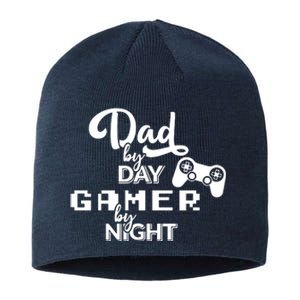 Fathers Day Dad By Day Gamer By Night Sustainable Beanie