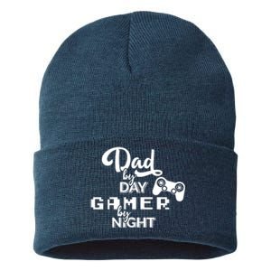 Fathers Day Dad By Day Gamer By Night Sustainable Knit Beanie