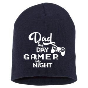 Fathers Day Dad By Day Gamer By Night Short Acrylic Beanie