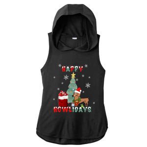 Funny Doxie Dog Lover Dachshund Christmas Gift Ladies PosiCharge Tri-Blend Wicking Draft Hoodie Tank