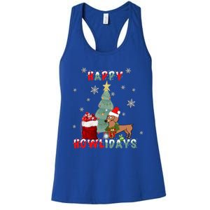 Funny Doxie Dog Lover Dachshund Christmas Gift Women's Racerback Tank