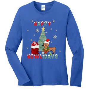 Funny Doxie Dog Lover Dachshund Christmas Gift Ladies Long Sleeve Shirt