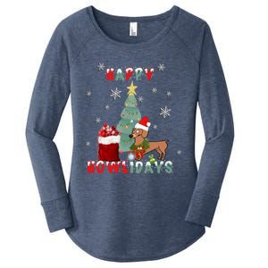 Funny Doxie Dog Lover Dachshund Christmas Gift Women's Perfect Tri Tunic Long Sleeve Shirt