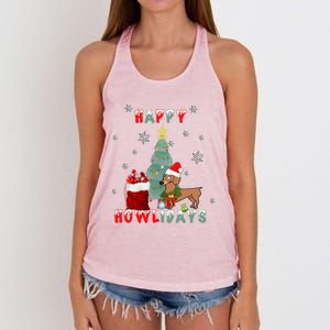 Funny Doxie Dog Lover Dachshund Christmas Gift Women's Knotted Racerback Tank