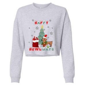 Funny Doxie Dog Lover Dachshund Christmas Gift Cropped Pullover Crew