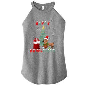 Funny Doxie Dog Lover Dachshund Christmas Gift Women's Perfect Tri Rocker Tank