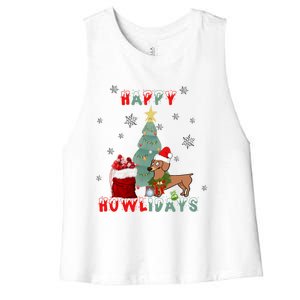 Funny Doxie Dog Lover Dachshund Christmas Gift Women's Racerback Cropped Tank