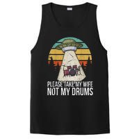 Funny Drummer Drumming Drum Kit Percussion I Wife Ufo Aliens PosiCharge Competitor Tank