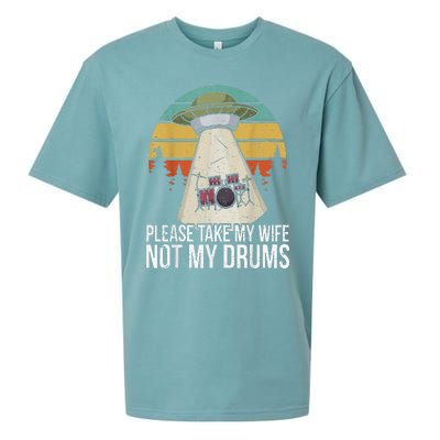 Funny Drummer Drumming Drum Kit Percussion I Wife Ufo Aliens Sueded Cloud Jersey T-Shirt